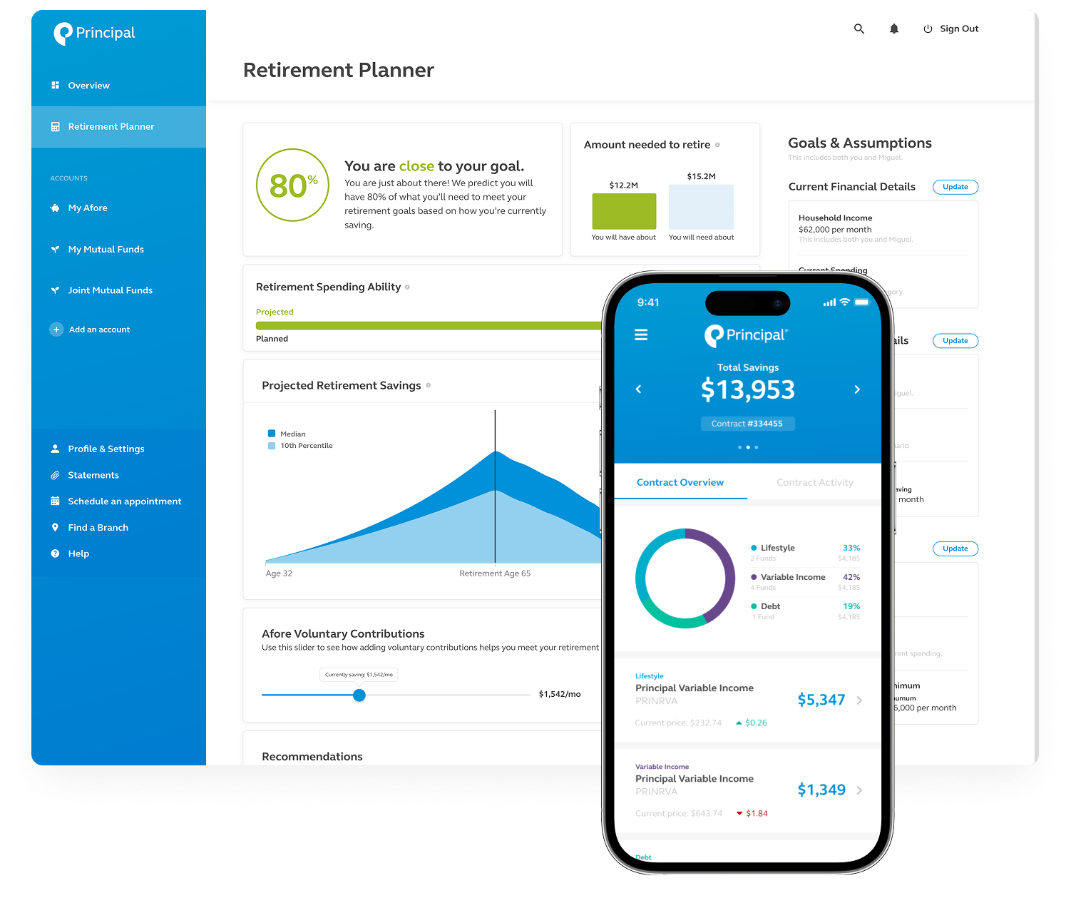 Digital retirement planning UX for Principal Mexico | Visual Logic